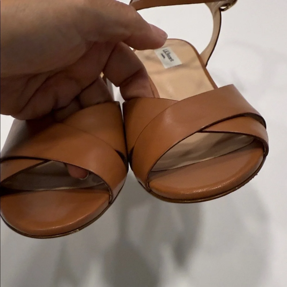 LK Bennett Tabitha Brown Block Heel leather Sandals size 61/2